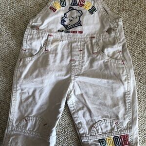 Vintage Disney Beige Pooh Overalls 6/9 months